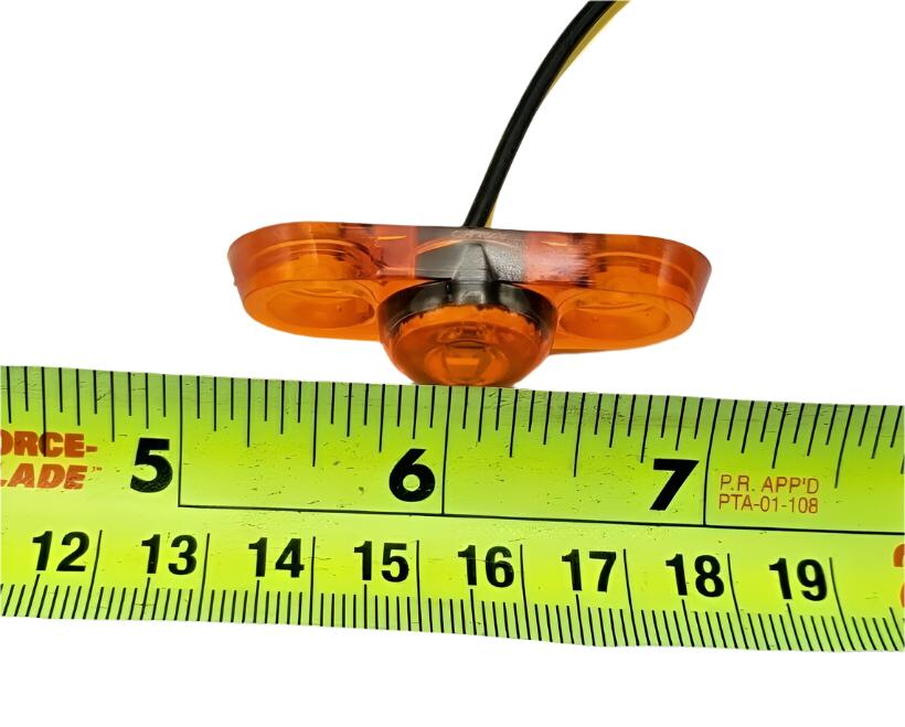 Oval P2 Rated 1-LED Surface Mount AMBER Lens 2-Wire LED Trailer Marker Light (J-57-A)