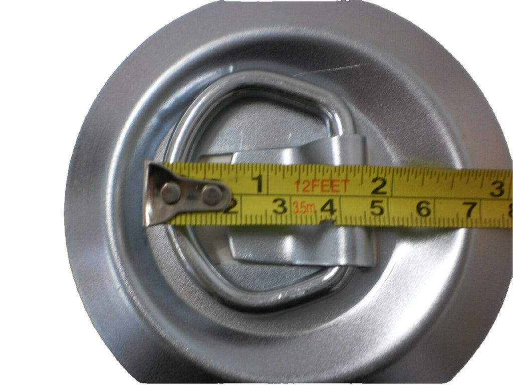 4 - 4" Round Surface Mount D Ring Loop Rope Chain Tie Down Trailer 800# (RR08-LOTOF4)