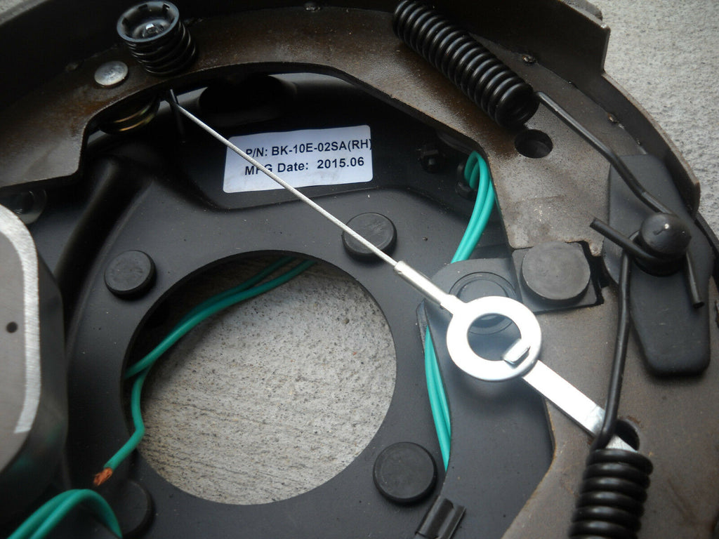 Pair Trailer Backing Plate Brake Electric 10" Fits Dexter Nev-R-Adjust 3500 Self (BK-10E-FSA-SET)