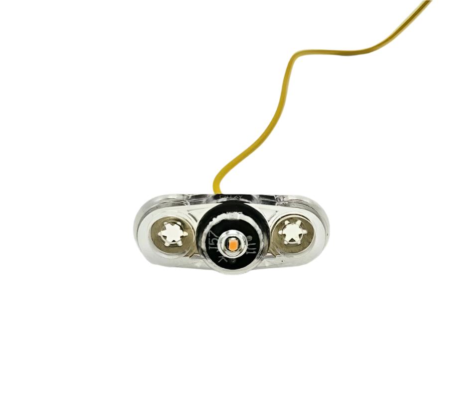 PC Rated Micro LED Trailer Side Marker Amber Clear Light  (J-57-ACS)