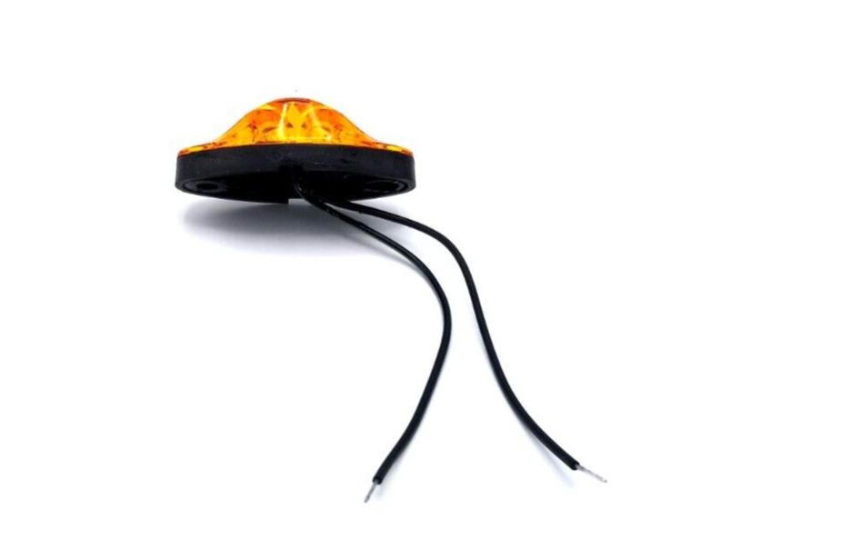 Amber LED Oval Dragon's Eye 2 Diode Amber Lens/Light Marker Clearance Trailer (L04-0072A)