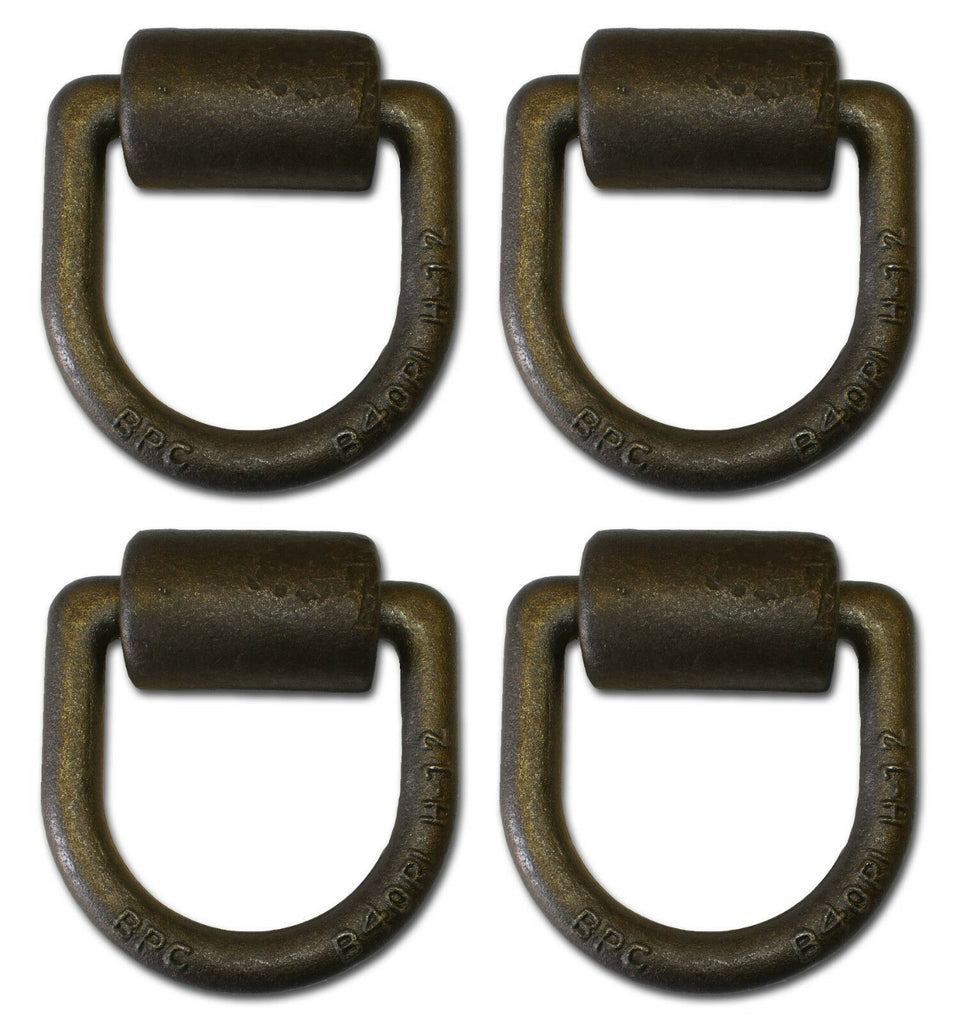 4 - 5/8" Forged Weld On D Ring Chain Tie Down 18,000 Rated Trailer Truck Rope (LRW1-LOTOF4)