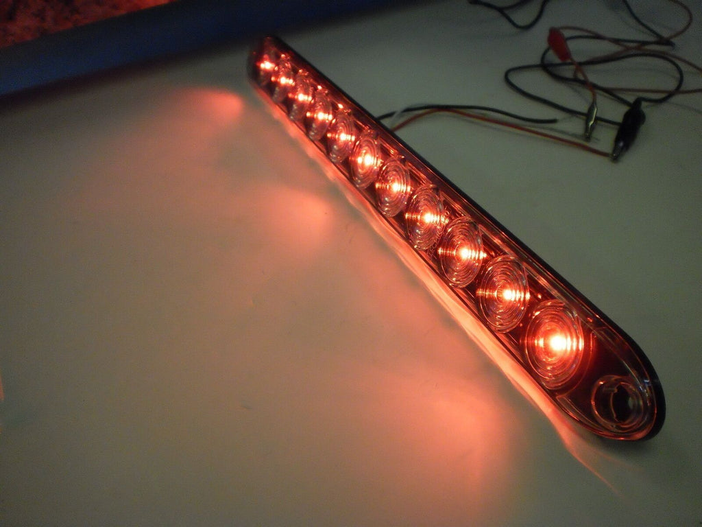 15" Low Profile Red Clear LED Stop Turn Tail Light RV Trailer Truck USA (T10-RC00-1)