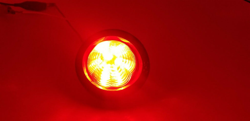 Maxxima 2" Beehive Red Clear LED Clearance/Marker Grommet Mounted Truck Trailer  (M34600RCL-KIT)
