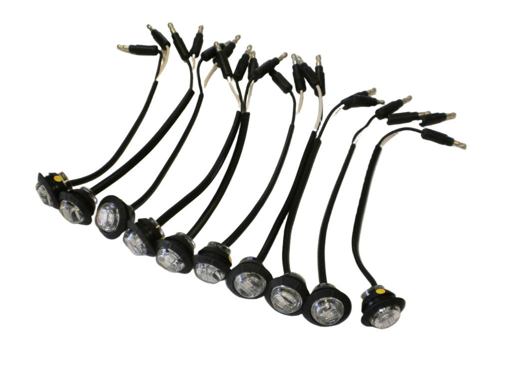 10 x 3/4 Maxxima Amber Clear LED Clearance Marker Light Trailer Jeep Motorcycle (M09300YCL-LOTOF10)