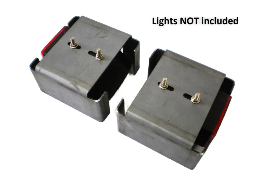 Pair Steel 4" Tail Brake Light Guard Square Box Trailer Truck Over 80" Weld On (LB-4-LOTOF2)