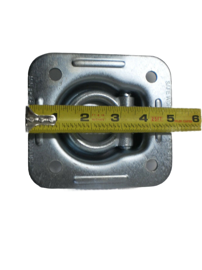 5 - Zinc Plated Recessed 5000 D Rings with Backing Plates Bolts Car Trailer  (RR5K-LOTOF5)