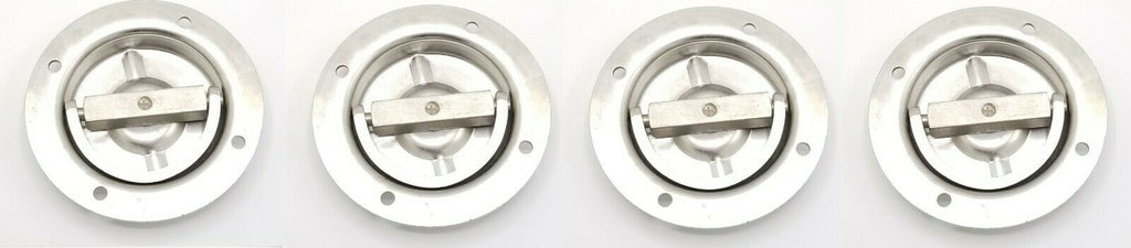 4pk Stainless Steel Swivel Recessed DRing 6000# Max Tie Down Cargo Trailer Deck (RRS6-LOTOF4)