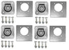 4 - 1/2" Thick Recessed 5000# D Ring Kits w/ Backing Plates & Bolts Car Trailer (RR5K-LOTOF4)