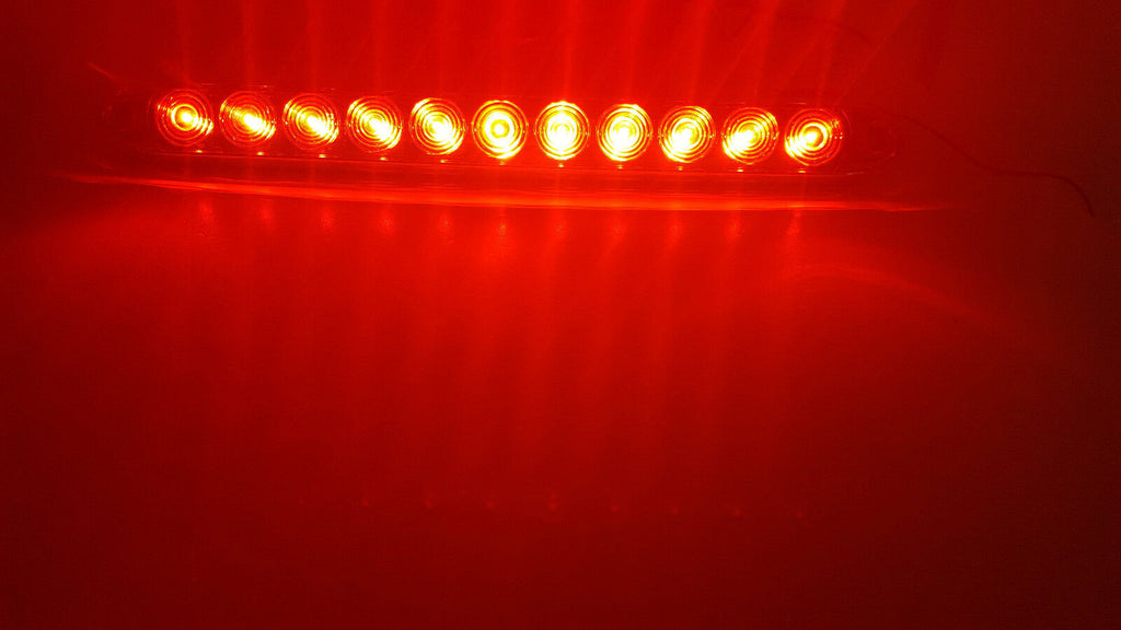 TecNiq 15" Stop Turn Tail Light LED Red Lights With Clear Lens and Chrome Bezel (T10-RC00-1 + T10-0C00-1)