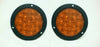 TWO 4" Round 12 Diode Amber LED Flush Flange Mount Stop Turn Tail Light Kits 2 (J-4512-FA-LOTOF2)