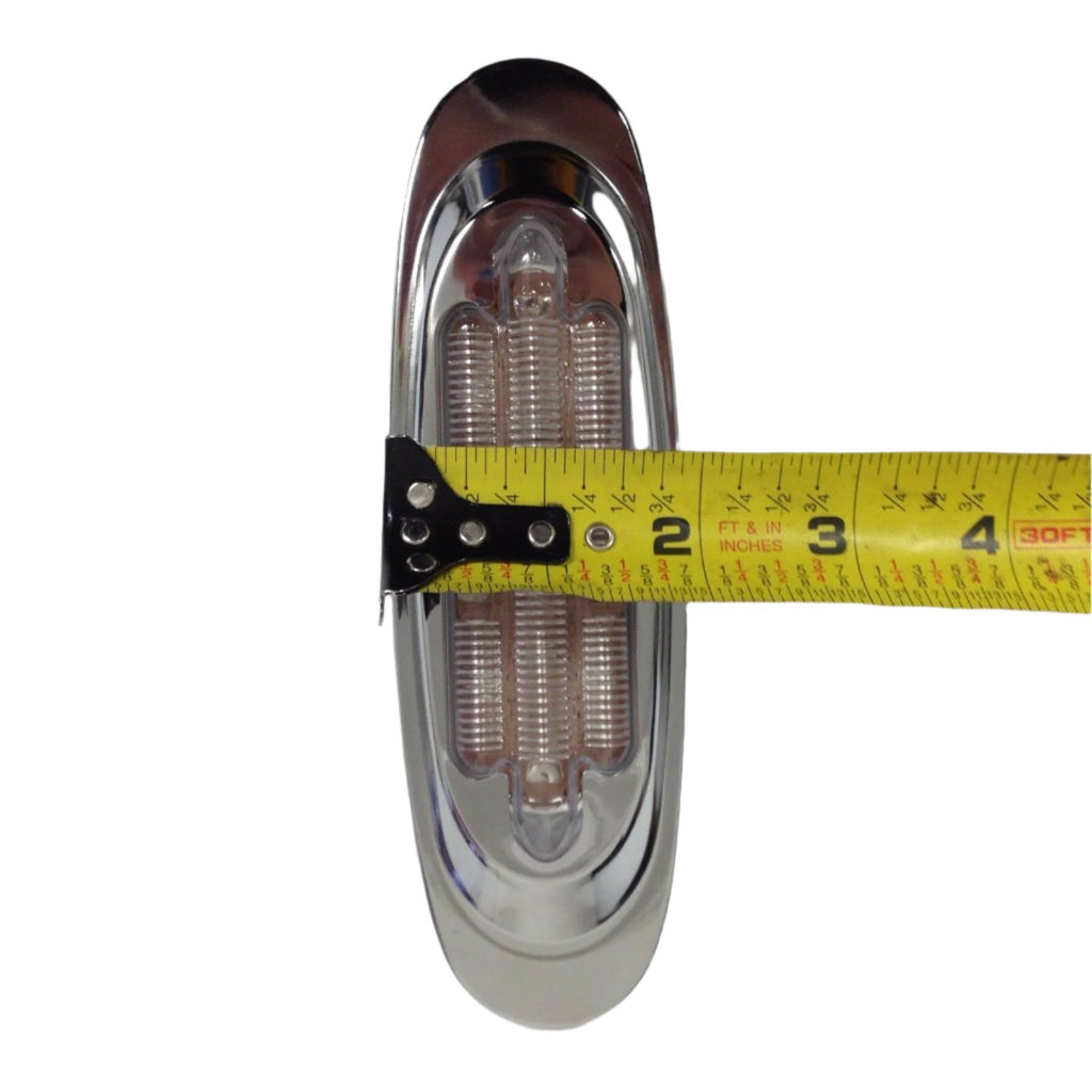 Maxxima LED Red Clear Oval Marker Clearance Light Stainless Steel Trim Trailer (M72270RCL-KIT)