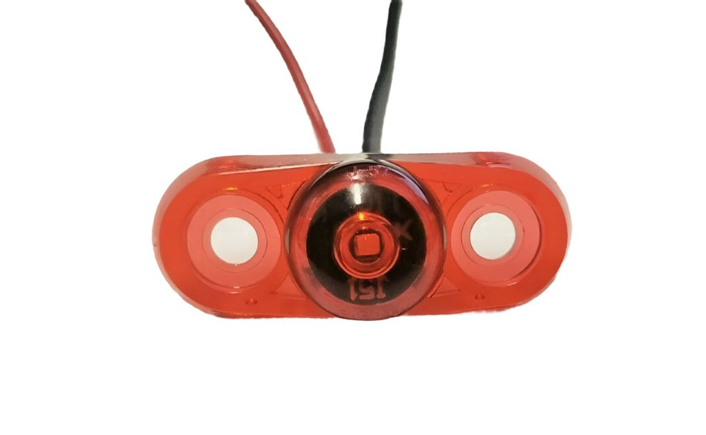 Oval P2 Rated 1-LED Surface Mount RED Lens 2-Wire LED Trailer Marker Light (J-57-R)