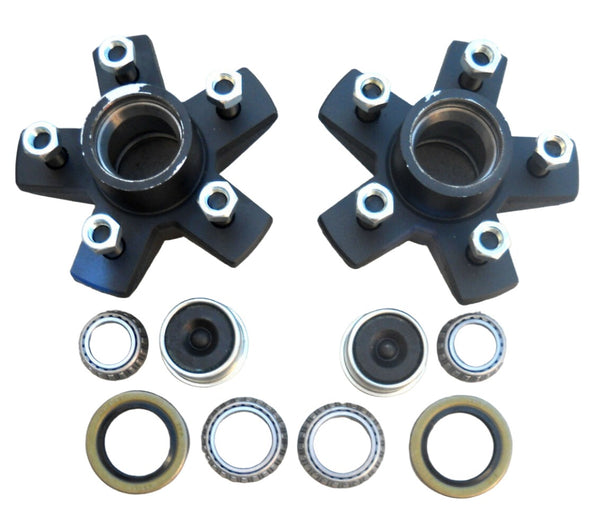 2- Genuine Dexter 5x4.5 Hubs with 3500# Bearing Kits Replace Trailer Idler Axle (824805-KITX2)