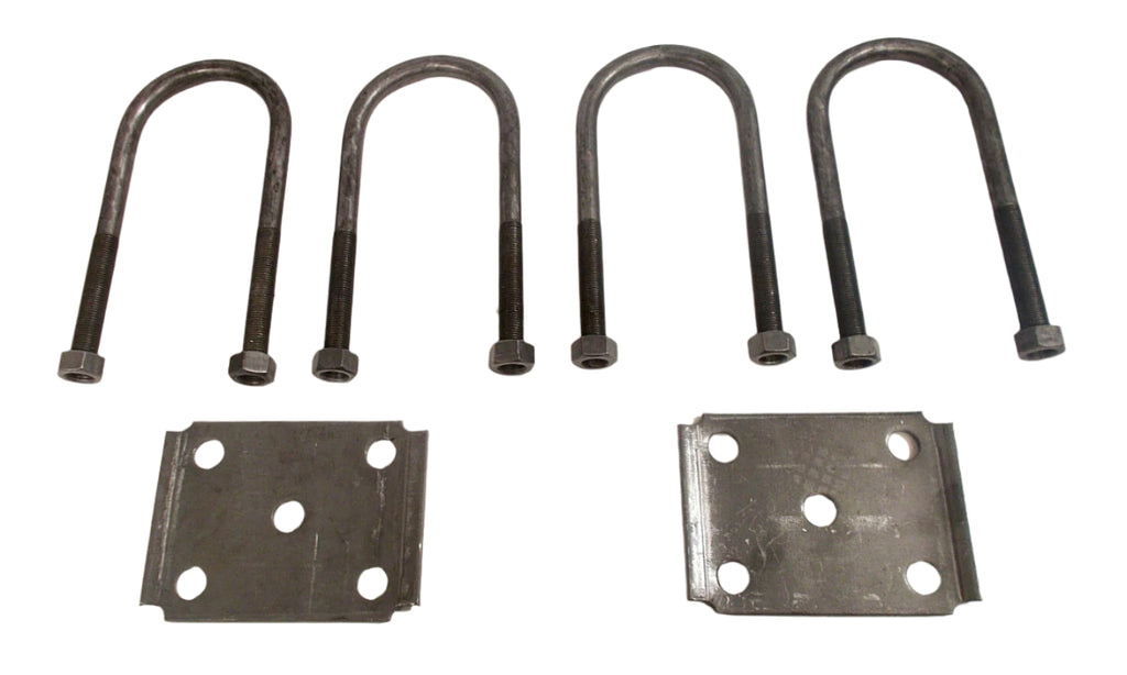 Round U-Bolt 3" x 7-1/4" Thread Size 9/16" Lock Nuts w/ Tie Plates Trailer Axle  (UBK-7000-R-916)