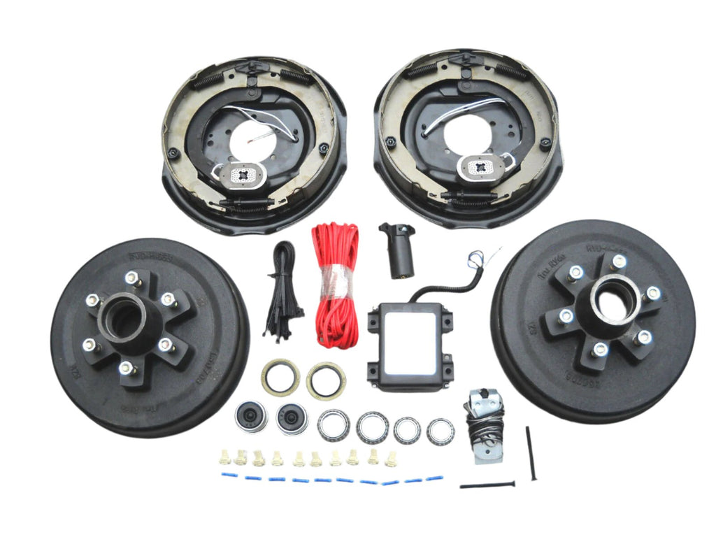 Add Brakes Complete Kit 6x5.5 Drums, 12" Electric Backing Plates, 7000# Trailer (92655-C-IMP)