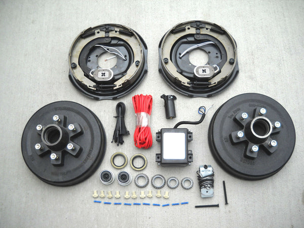 Add Brakes Complete Kit 6x5.5 Drums, 12" Electric Backing Plates, 7000# Trailer (92655-C-IMP)