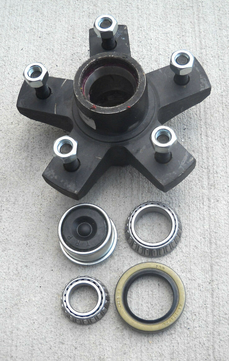 1- Genuine Dexter 5x5.5 Hub with 3500# Bearing Kit Replace Trailer Idler Axle (825605-KIT)