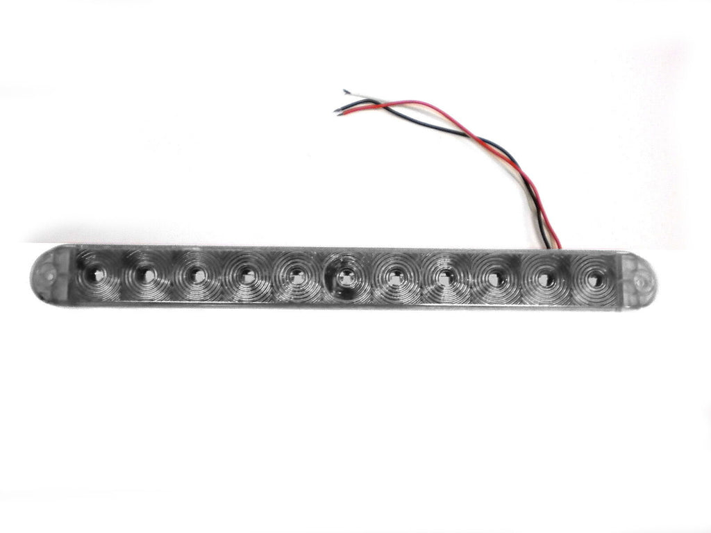 1 - 15" LED Slimline Trailer Stop Turn Tail Brake Red Light Clear Lens Truck (J-535-RC)