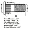 Trailer Wheel stud, Rockwell 5/8"-18, 2.75 x 0.648 (4738-28)