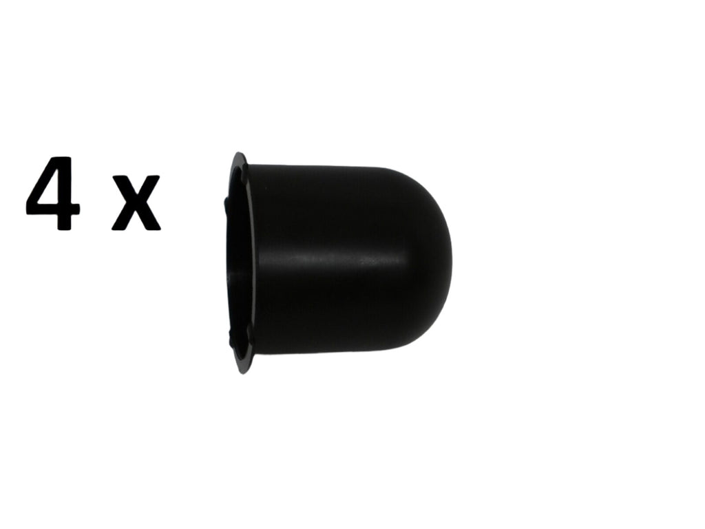 4 - Black Hub Center Cap 3" Trailer Camper Travel Truck Cover Rim Hubcap (MD9004BLK-LOTOF4)