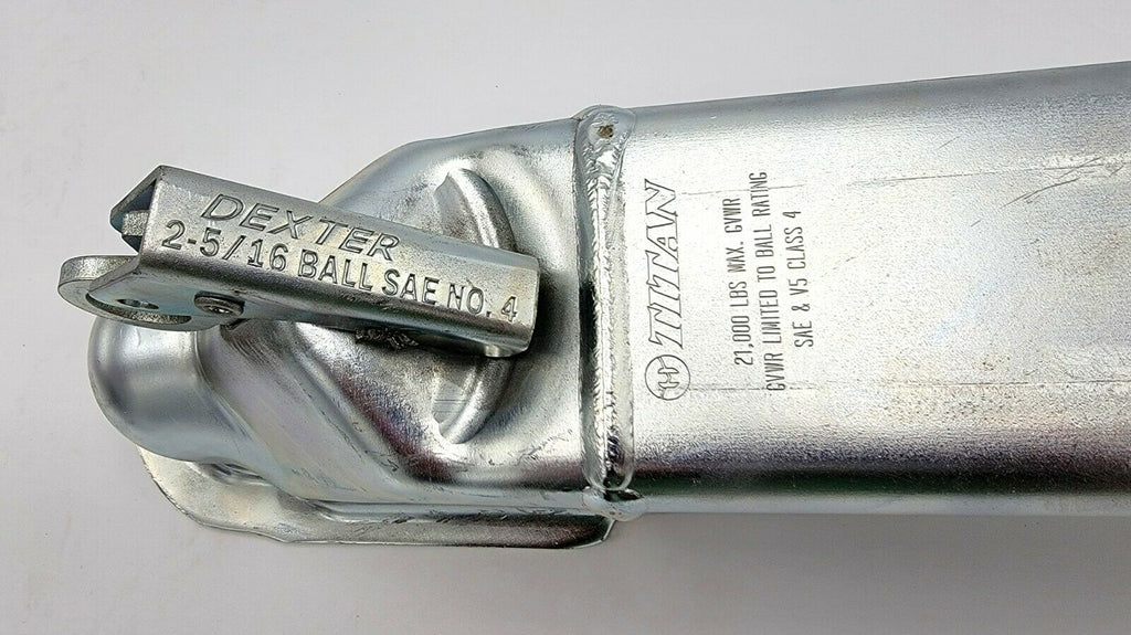 Titan Straight Tongue Trailer Coupler Zinc-Plated 21K 3" Chan 2-5/16" USA Made (4853100)