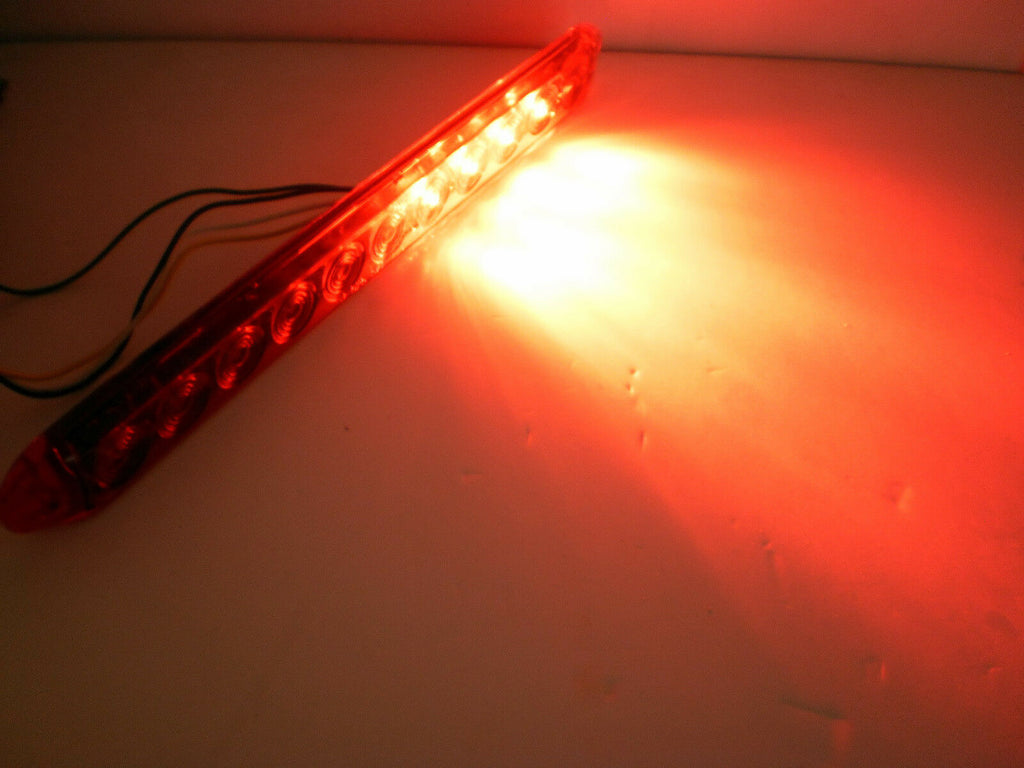 15" Red Lens Hi Mount Center ID Bar 11 LED Stop Turn Tail Light Trailer Truck RV (J-5354-R)