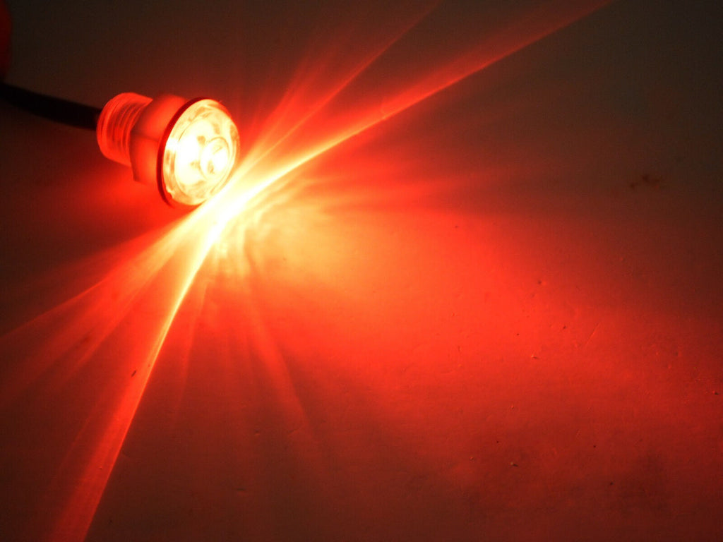 10 - 11/16" Red Clear Motorcycle ATV Pond Pool Light 1 LED Waterproof  Accent   (J-5-RC-LOTOF10)