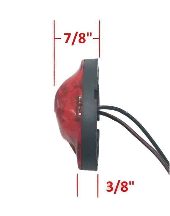 Red LED Oval Dragon's Eye 2 Diode Red Lens/Light Marker Clearance Trailer (L04-0072R)