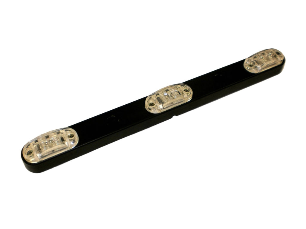 1 - LED 3 Light ID Bar Amber Clear 1 x 2.5 Oval Trailer Truck Flatbed RV Cargo (J-555-AC)