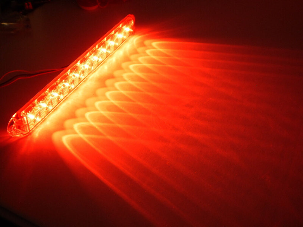 1 - 15" LED Slimline Trailer Stop Turn Tail Brake Red Light Clear Lens Truck (J-535-RC)