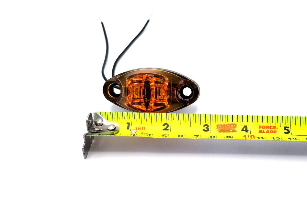 Amber LED Oval Dragon's Eye 2 Diode Amber Lens/Light Marker Clearance Trailer (L04-0072A)