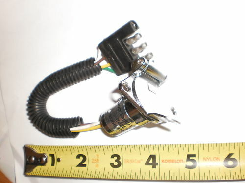 Trailer Plug Adapter 4 Flat Truck End to 5 Round Trailer End Wire Camper Lights (F45R)