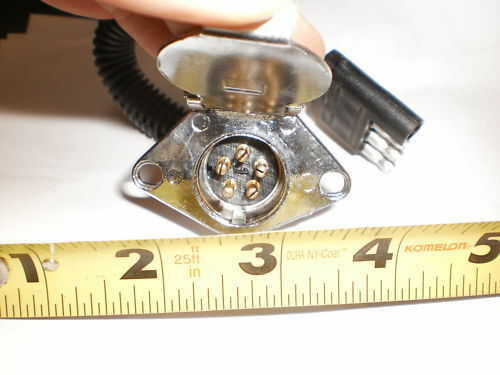 Trailer Plug Adapter 4 Flat Truck End to 5 Round Trailer End Wire Camper Lights (F45R)