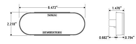 6" Oval Red LED Stop Turn Tail & Backup Steel Light Box Kit Trailer Truck Marker (LBK6-RBK)