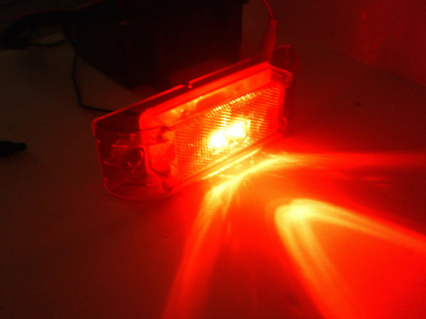 Pair Of Red Reflective Clearance Marker Lights For Trailers & Trucks - J485 Style
