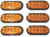 6 (SIX) 6” Oval Flange Surface Mount 10 LED Lens Amber Truck Trailer Light (J-66-FALOTOF6)