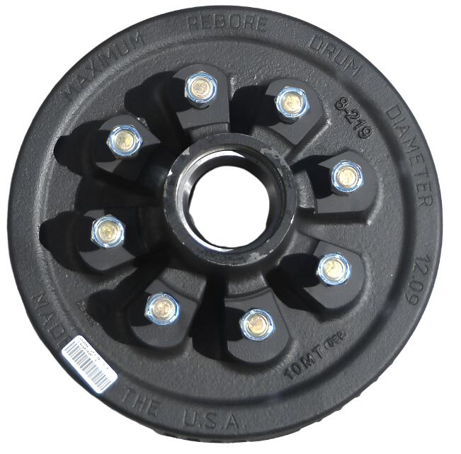 Replace Right Trailer Brake Dexter 8x6.5 Drums 9/16 Nuts 7000# 12" Backing Plate (821913-B-DEX-R)