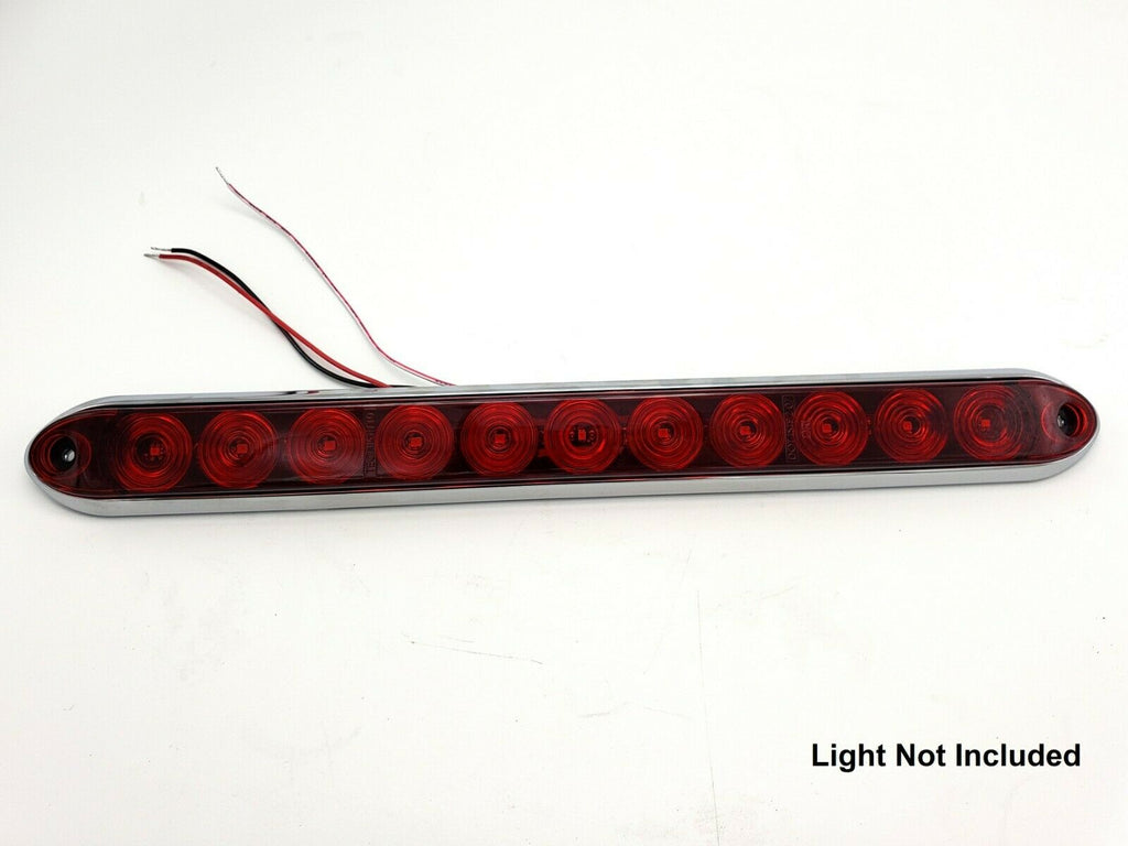 15" Chrome Trim Ring Bezel Cover for TecNiq Stop Turn Tail ID Bar Backup Lights (T10-0C00-1)