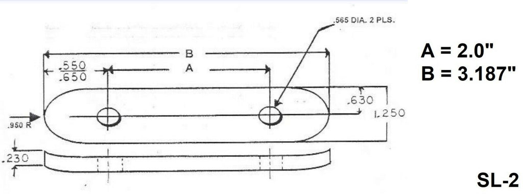 100- Shackle Links Strap 2" on Center Trailer Leaf Spring Axle fits Dexter ALKO (SL-2-100)