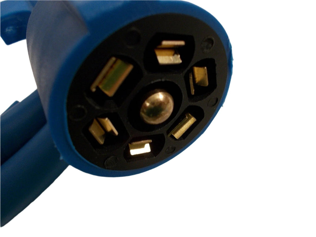 7 Way Molded 8' Trailer Wire Light Plug Cord Brass Connectors RV Blade Camper (J-7087-WH)