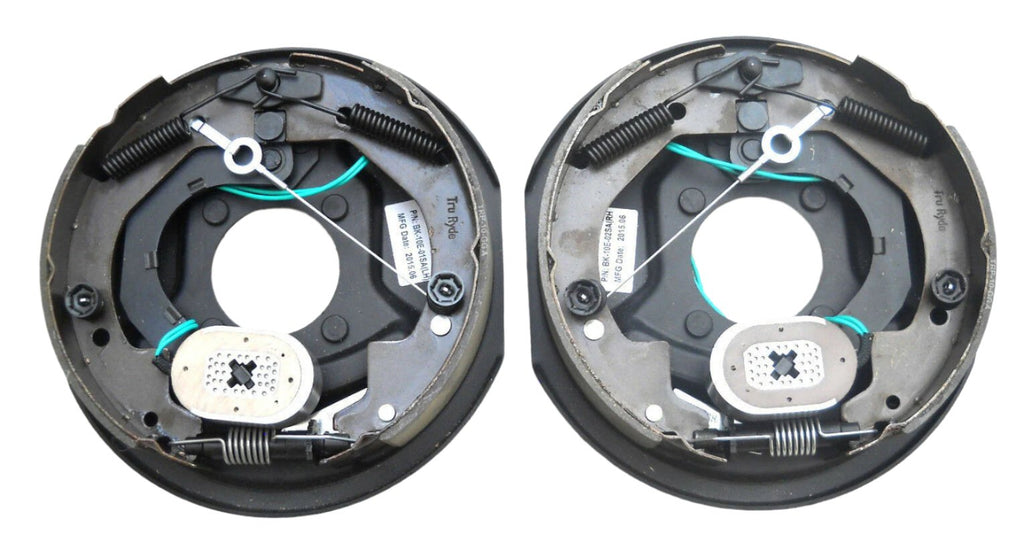 Pair Trailer Backing Plate Brake Electric 10" Fits Dexter Nev-R-Adjust 3500 Self (BK-10E-FSA-SET)