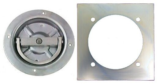 Recessed Full 360 Swivel 6000# Rated D Ring Tie Down with Backing Plate (RR06-BP)