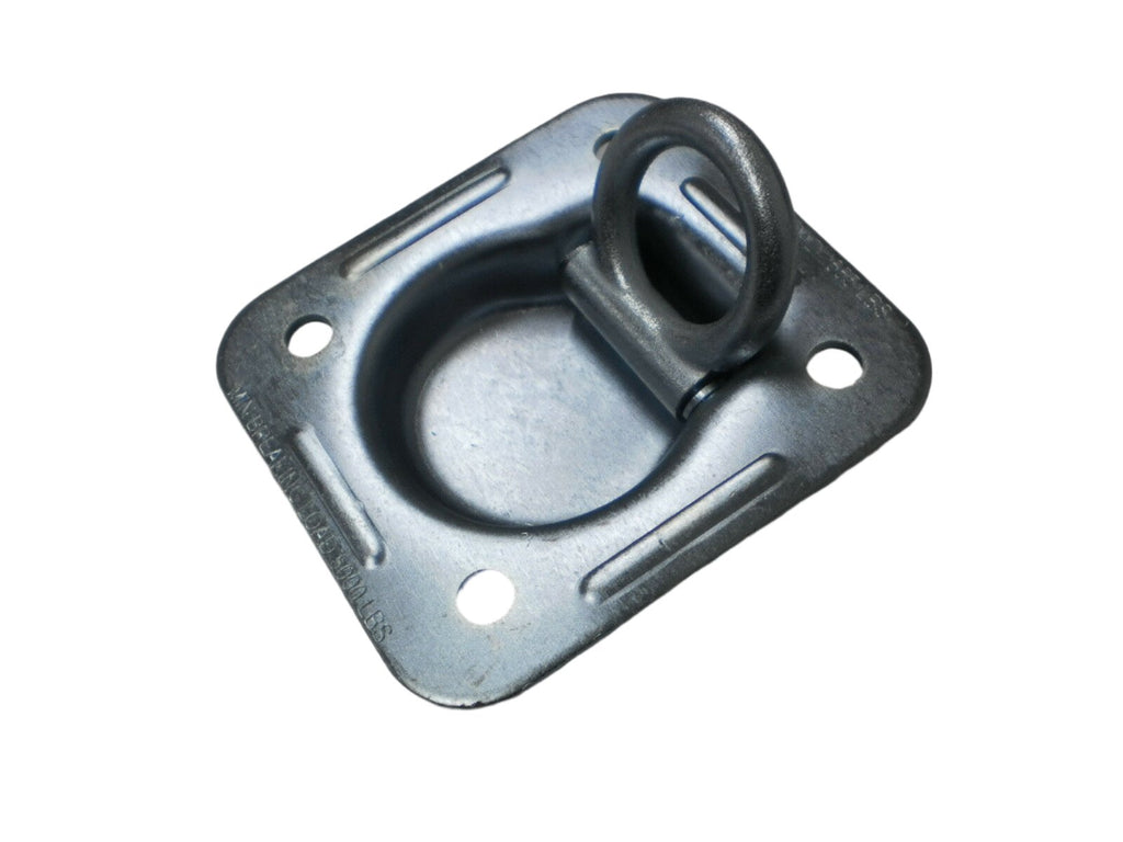 5 - Zinc Plated Recessed 5000 D Rings with Backing Plates Bolts Car Trailer  (RR5K-LOTOF5)