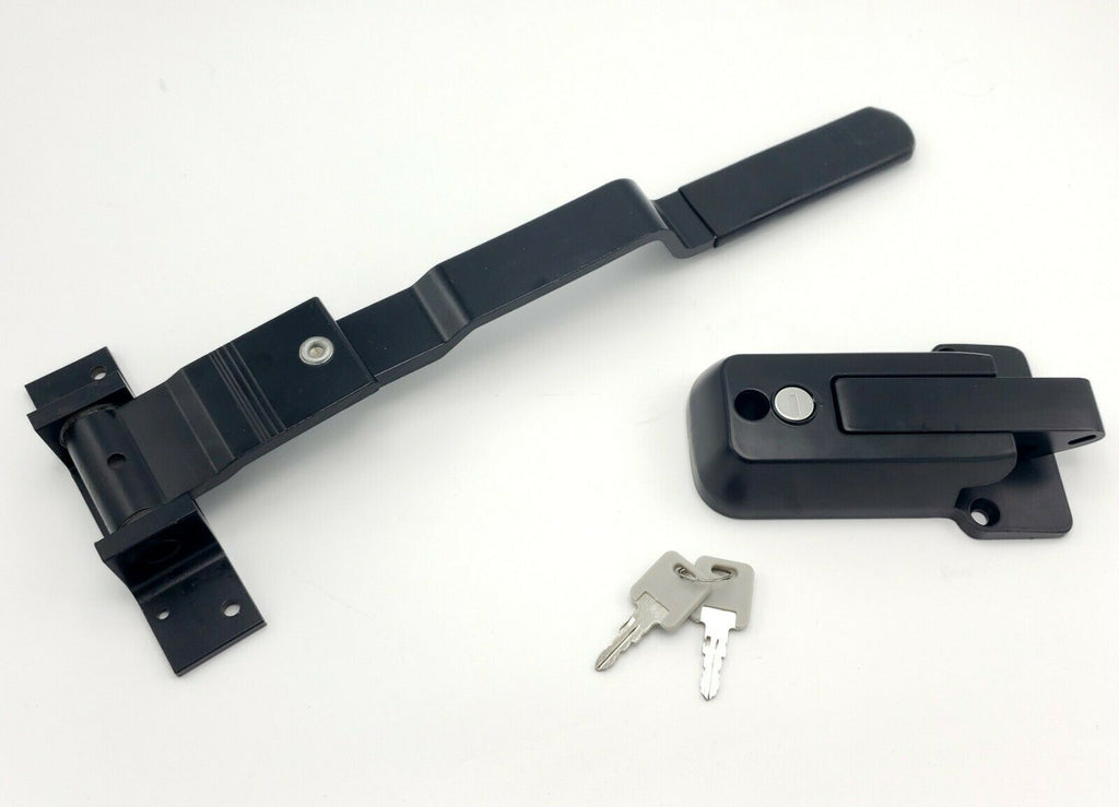 Black Swivel Cam Bar Trailer Latch Handle Door Cambar Cargo W/ Black Lock (scb-b4-blk)