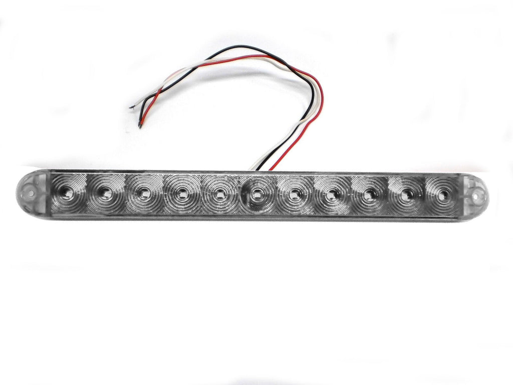 1 - 15" LED Slimline Trailer Stop Turn Tail Brake Red Light Clear Lens Truck (J-535-RC)