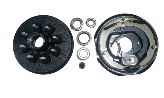 Replace Right Trailer Brake Dexter 8x6.5 Drums 9/16 Nuts 7000# 12" Backing Plate (92865-916-B-DEX-R)