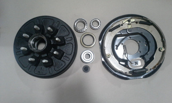 Replace Right Trailer Brake Dexter 8x6.5 Drums 9/16 Nuts 7000# 12" Backing Plate (92865-916-B-DEX-R)