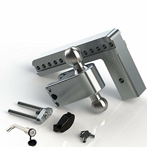 Weigh Safe Aluminum 180 Ball Mount 2.5" Receiver 10" Drop 11" Rise 14.5k Rated (LTB10-2.5-KA)