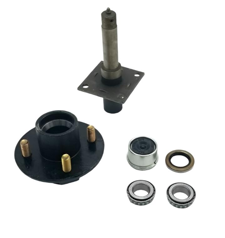Pair - Stub End Replace Idler Axle Kit 4x4 Hub 2000# BT16 Spindle (BYOAK-4X4BT16-DNUFB-KITX2)